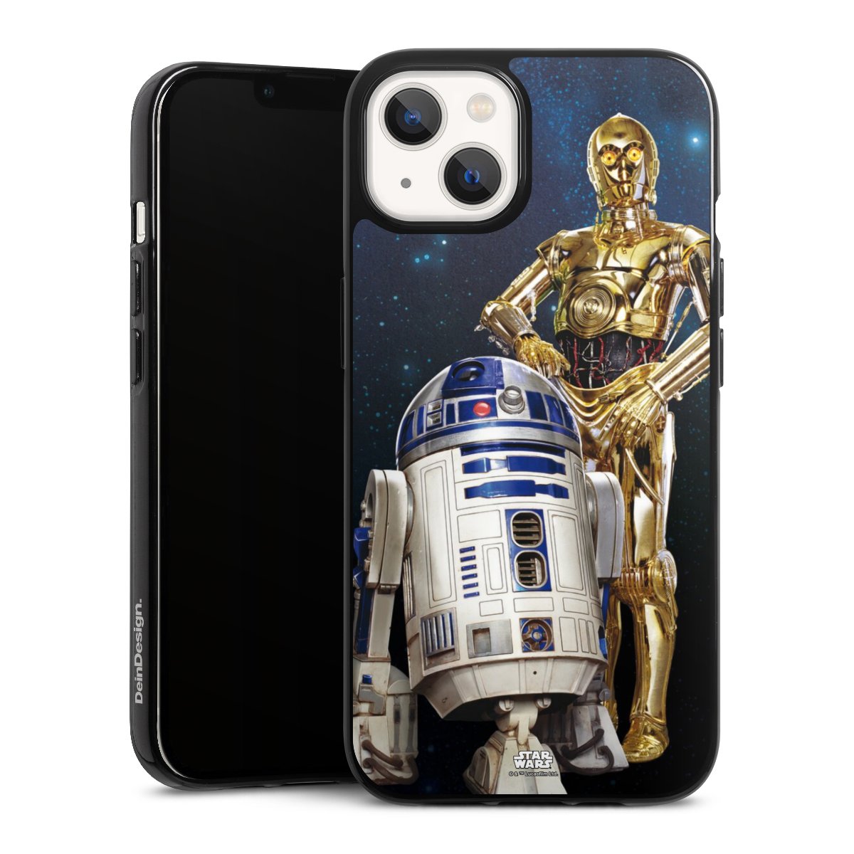 iPhone 13 Handy Silikon Hülle Case schwarz Handyhülle Weltall Star Wars R2d2