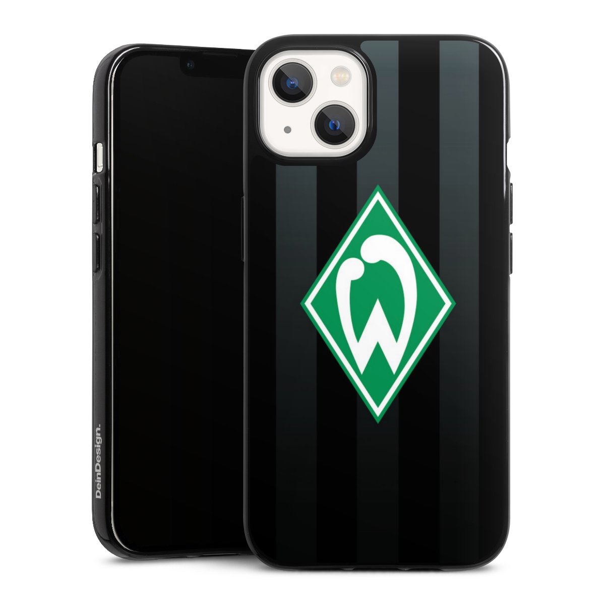 iPhone 13 Handy Silikon Hülle Case schwarz Handyhülle Stripes Sv Werder Bremen Official Licensed Product