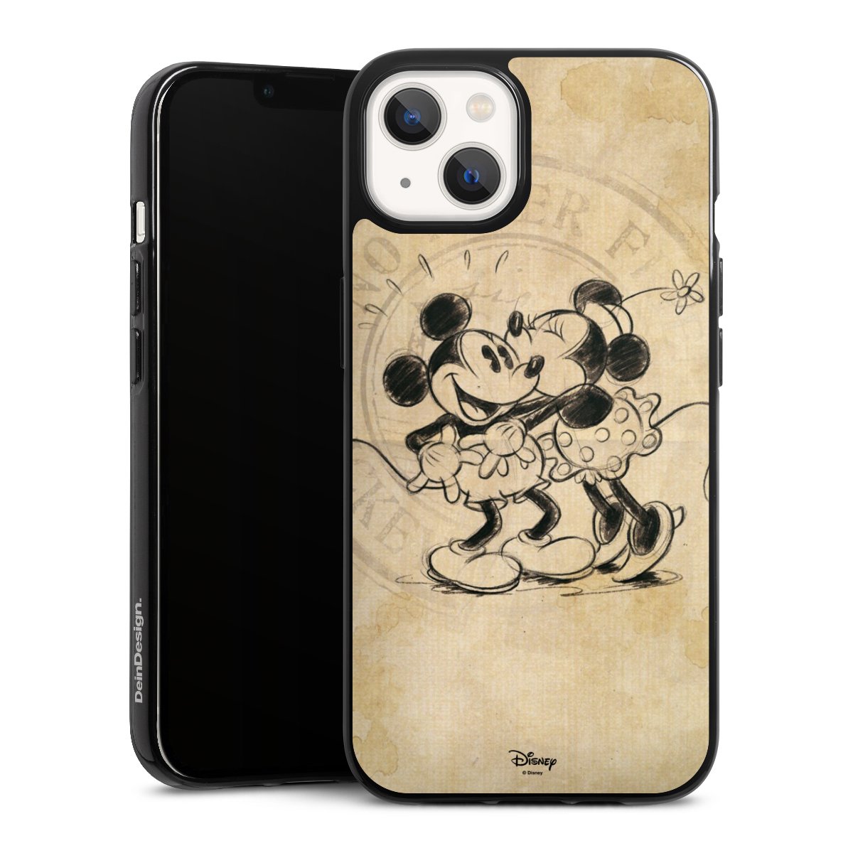 iPhone 13 Handy Silikon Hülle Case schwarz Handyhülle Mickey Mouse Vintage Minnie Mouse