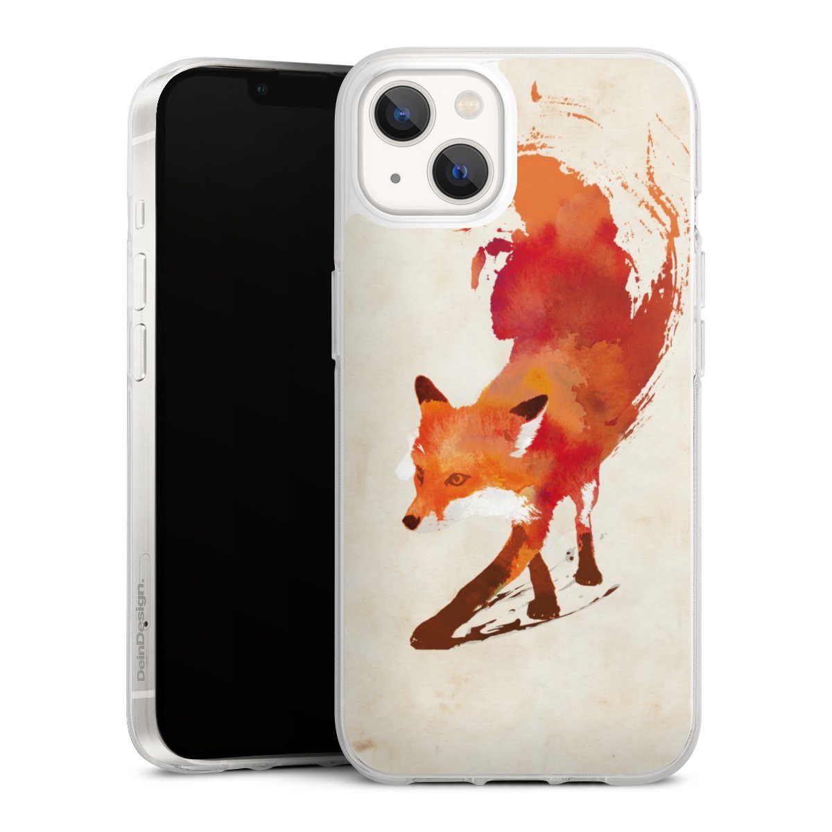 iPhone 13 Handy Silikon Hülle Case transparent Handyhülle Fox Graphic Silikon Case