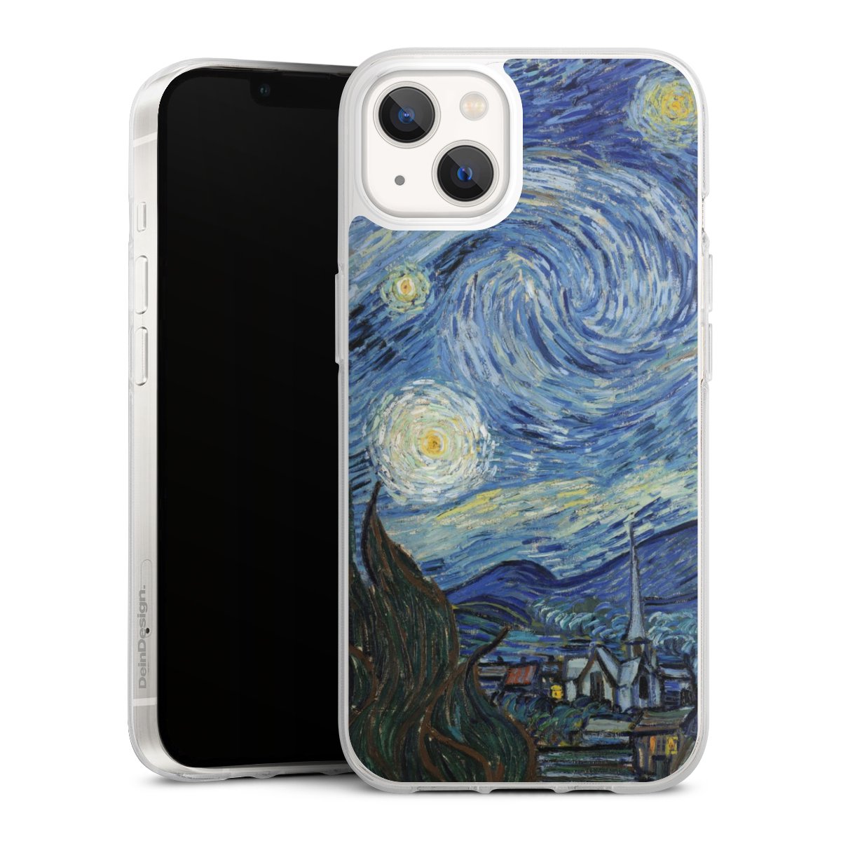 iPhone 13 Handy Silikon Hülle Case transparent Handyhülle The Starry Night Kunst Vincent Van Gogh Silikon Case