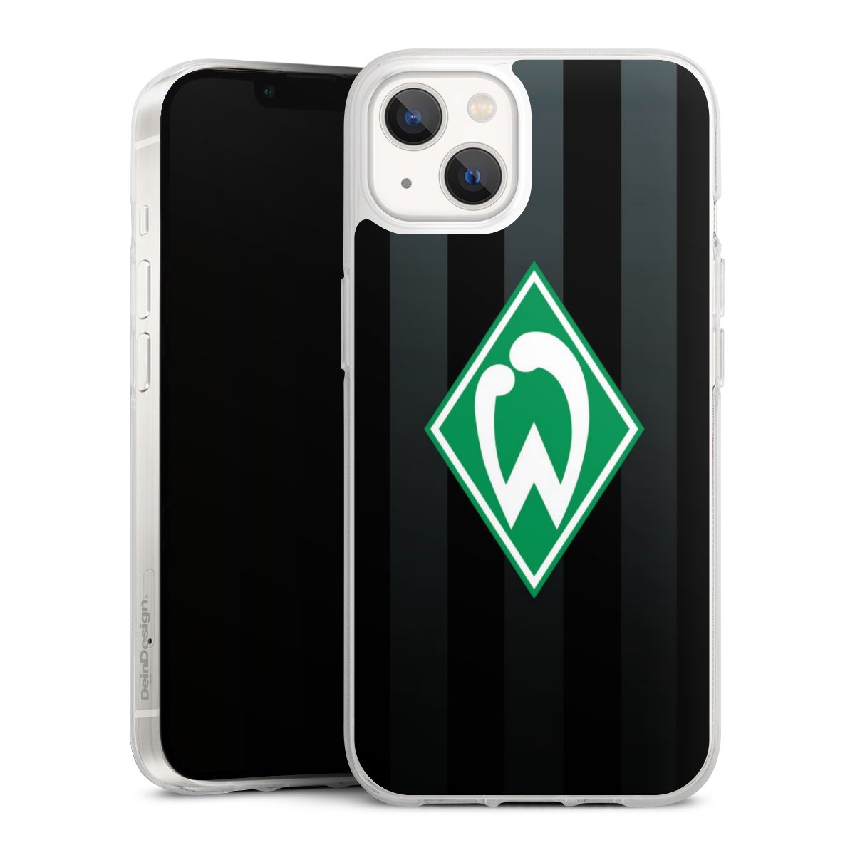 iPhone 13 Handy Silikon Hülle Case transparent Handyhülle Stripes Sv Werder Bremen Official Licensed Product Silikon Case