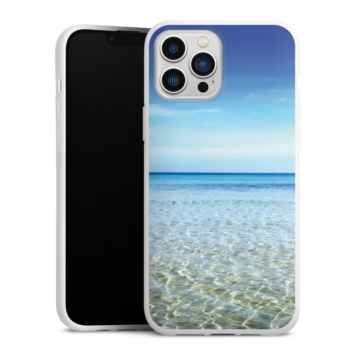 iPhone 13 Pro Max Handy Silikon Hülle Case weiß Handyhülle Urlaub Sky Ocean Silikon Case