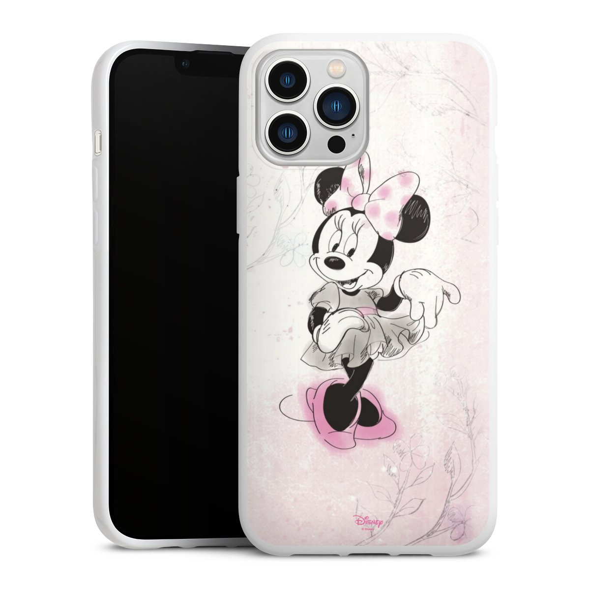 iPhone 13 Pro Max Handy Silikon Hülle Case weiß Handyhülle Disney Minnie Mouse Vintage Silikon Case