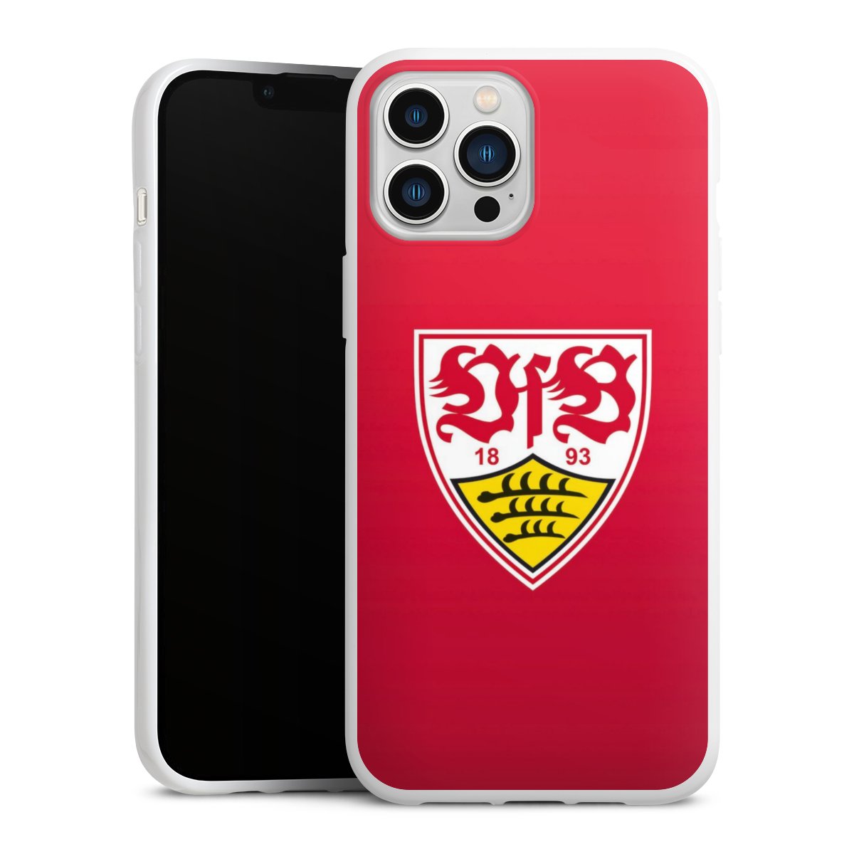 iPhone 13 Pro Max Handy Silikon Hülle Case weiß Handyhülle Official Licensed Product Vfb Stuttgart Silikon Case