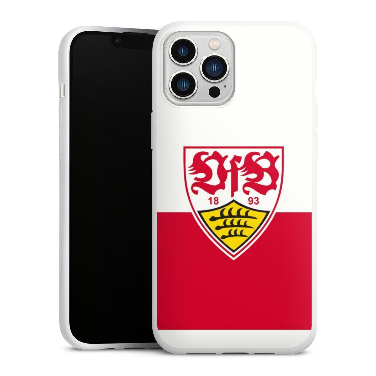 iPhone 13 Pro Max Handy Silikon Hülle Case weiß Handyhülle Official Licensed Product Logo Vfb Stuttgart Silikon Case