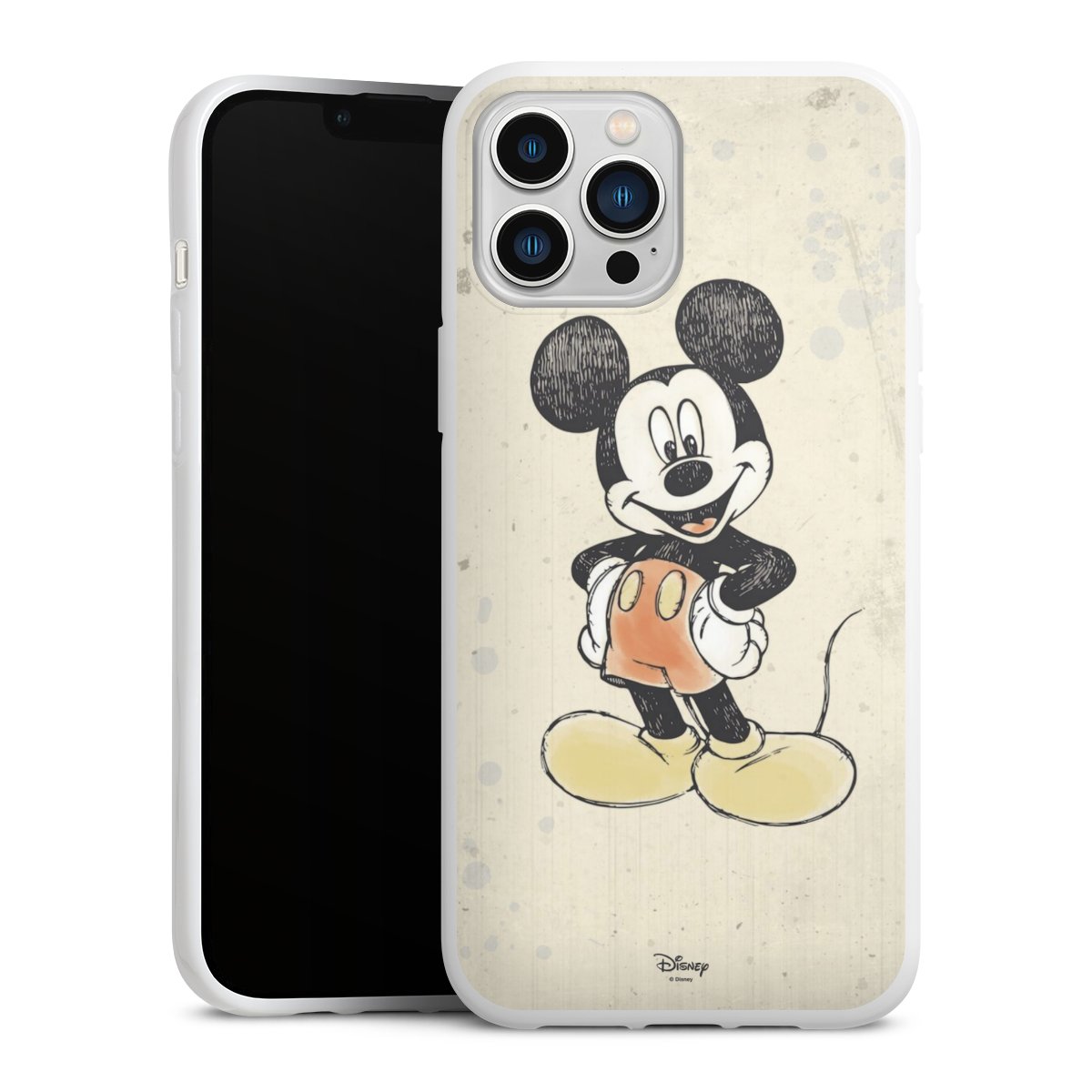 iPhone 13 Pro Max Handy Silikon Hülle Case weiß Handyhülle Water Colour Mickey & Minnie Mouse Official Licensed Product Silikon Case