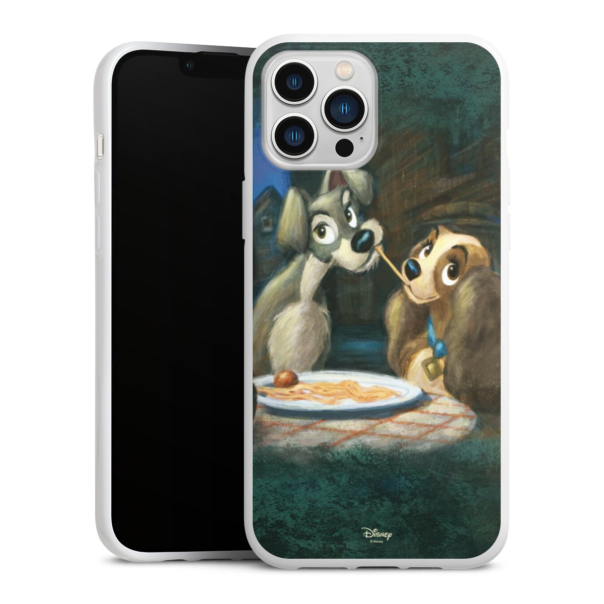 iPhone 13 Pro Max Handy Silikon Hülle Case weiß Handyhülle Lady And The Tramp Official Licensed Product Disney Silikon Case