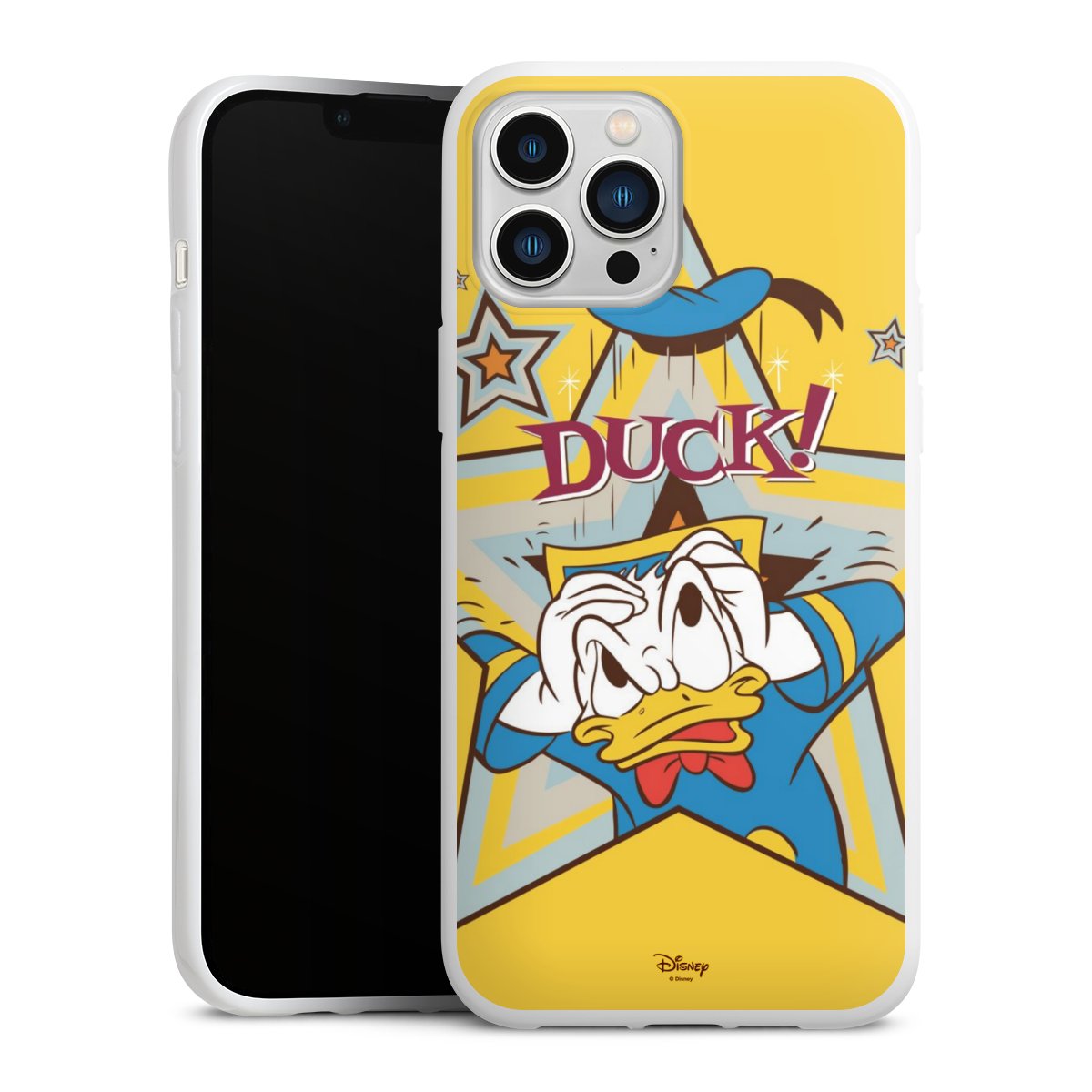 iPhone 13 Pro Max Handy Silikon Hülle Case weiß Handyhülle Official Licensed Product Donald Duck Disney Silikon Case