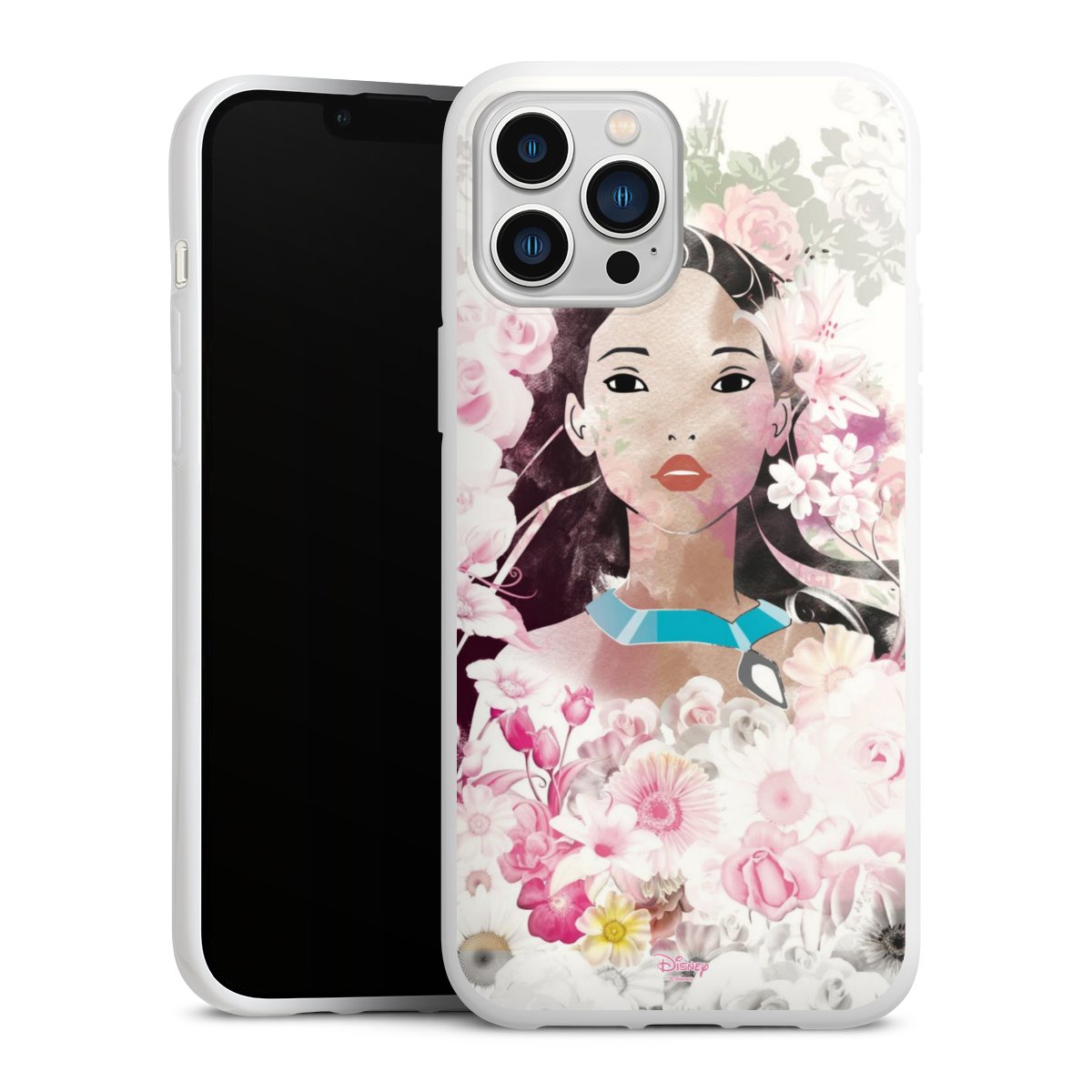 iPhone 13 Pro Max Handy Silikon Hülle Case weiß Handyhülle Pocahontas Official Licensed Product Disney Silikon Case