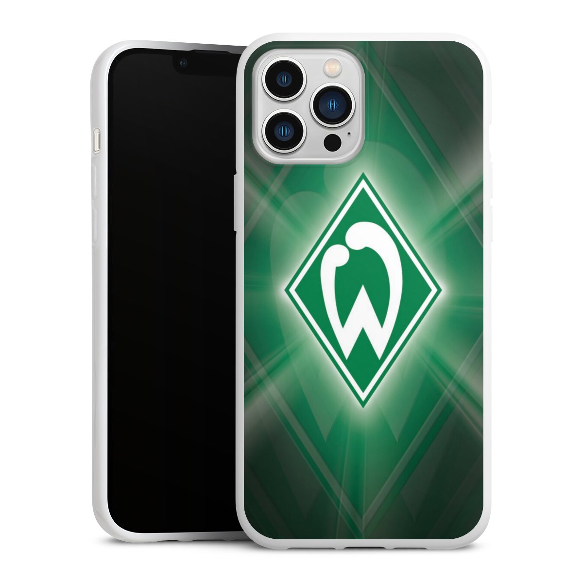 iPhone 13 Pro Max Handy Silikon Hülle Case weiß Handyhülle Sv Werder Bremen Official Licensed Product Coat Of Arms Silikon Case