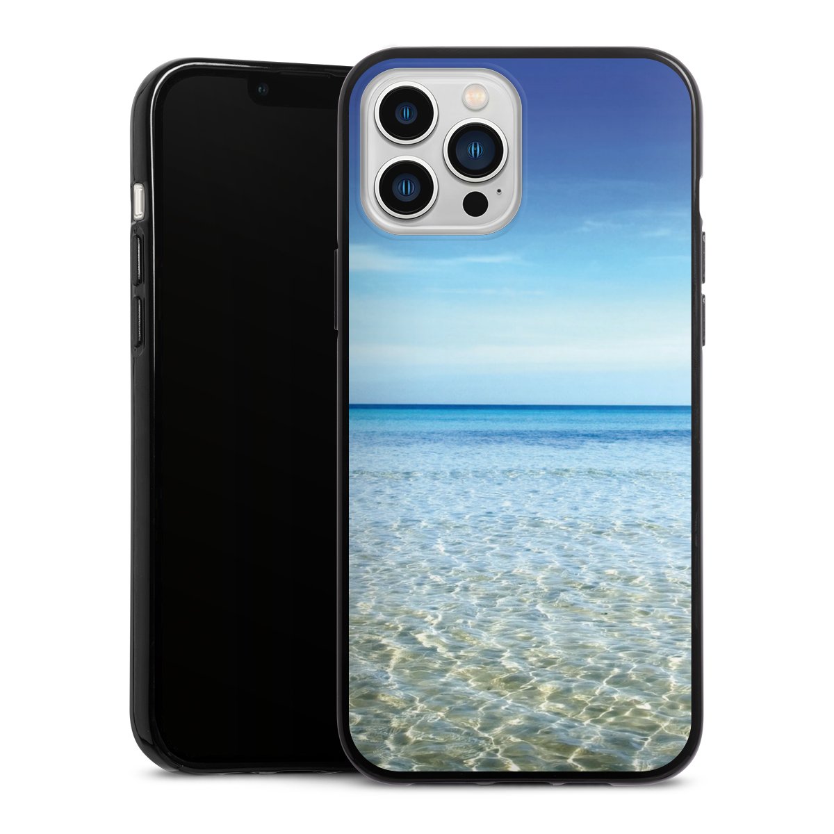 iPhone 13 Pro Max Handy Silikon Hülle Case schwarz Handyhülle Urlaub Sky Ocean