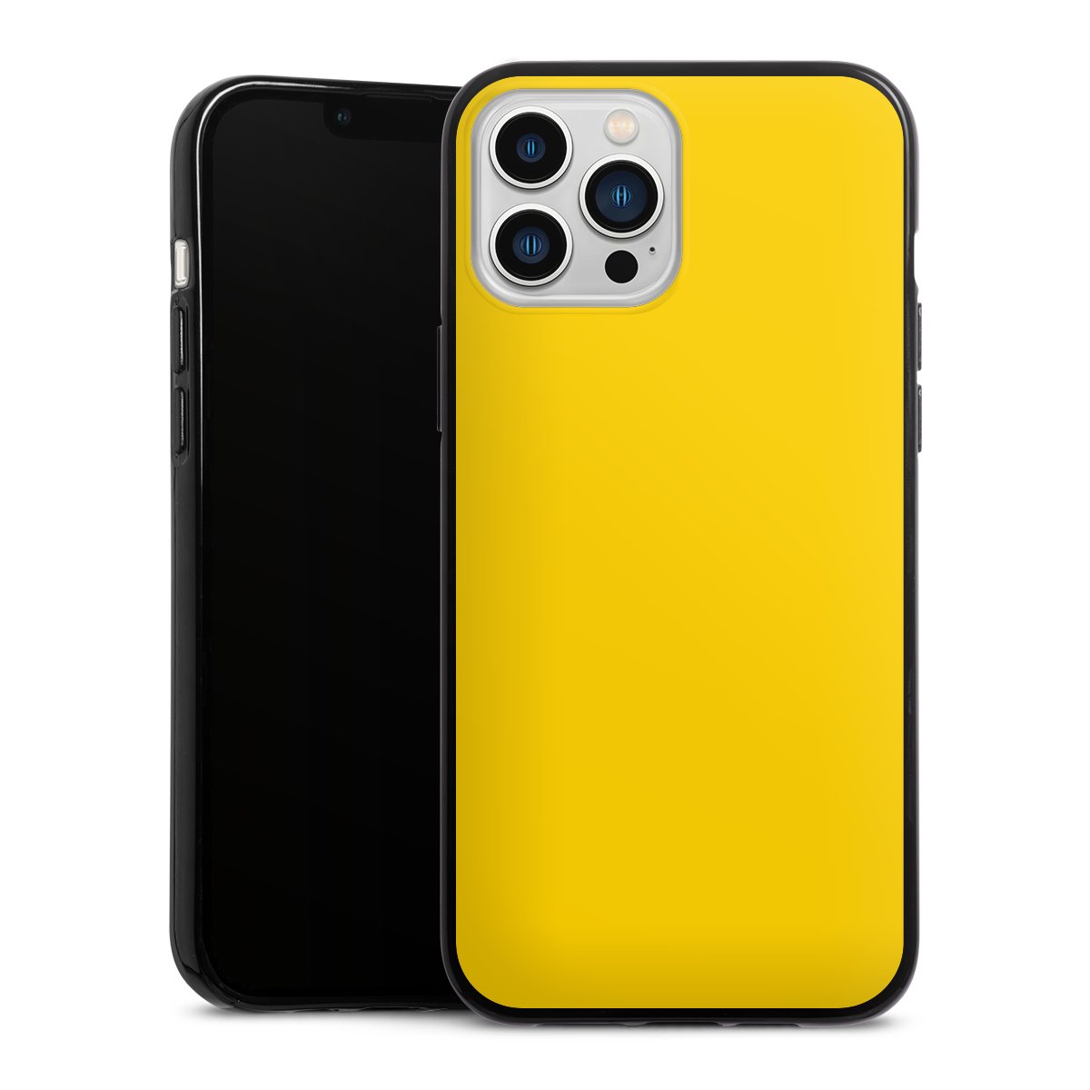 iPhone 13 Pro Max Handy Silikon Hülle Case schwarz Handyhülle Yellow Unicoloured Colour