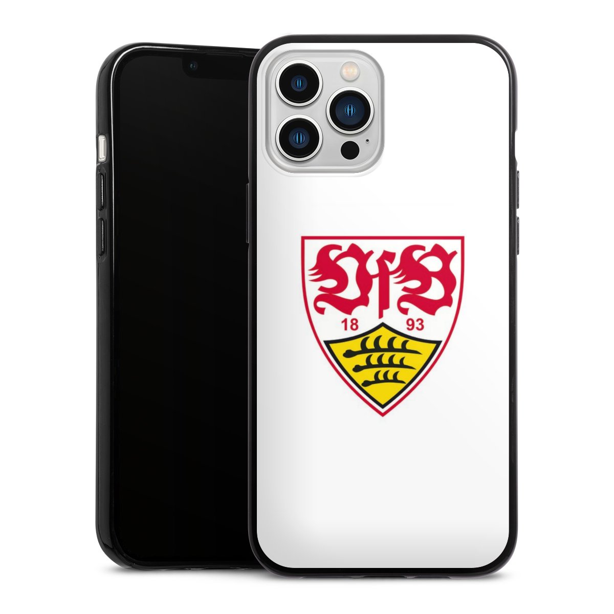 iPhone 13 Pro Max Handy Silikon Hülle Case schwarz Handyhülle Logo Official Licensed Product Vfb Stuttgart