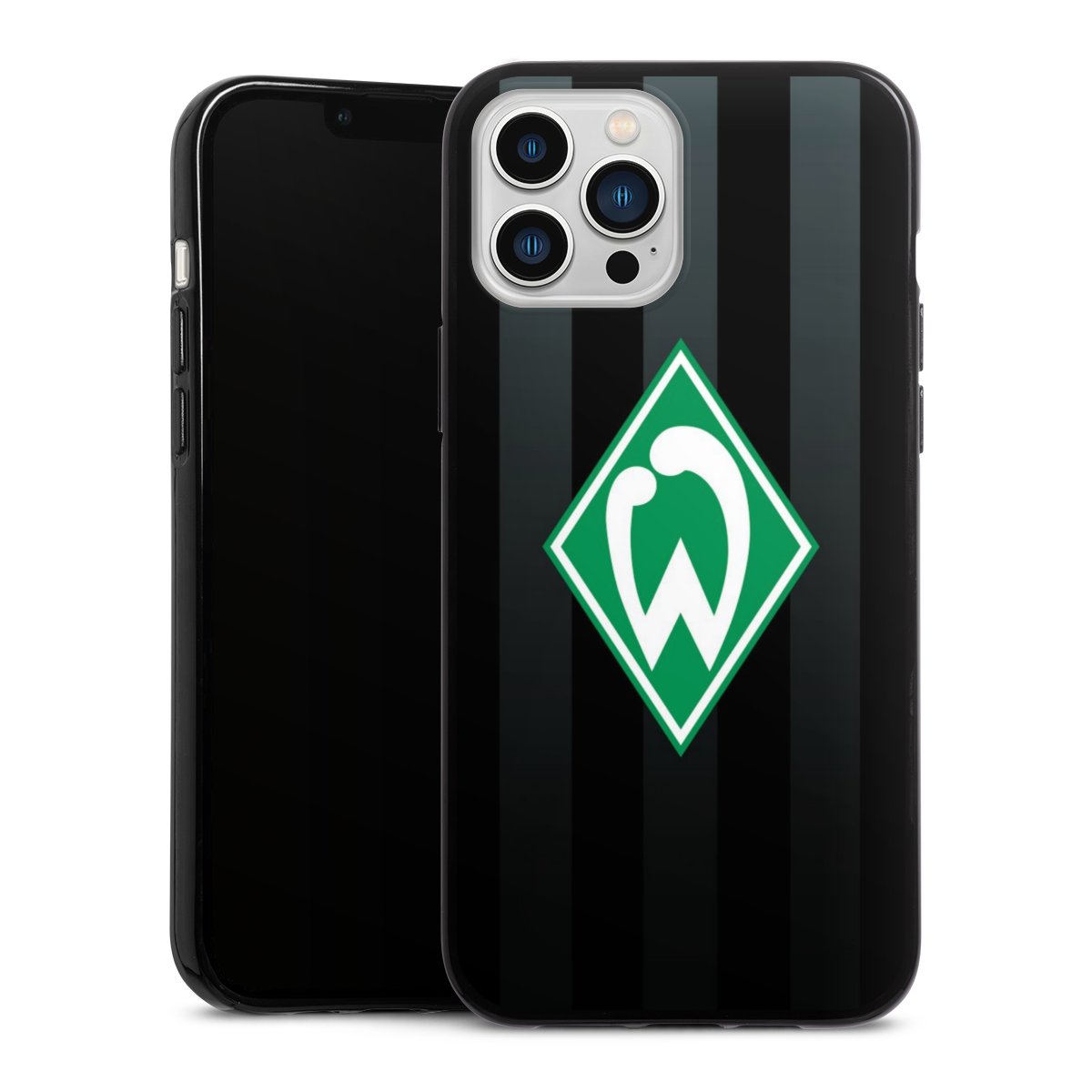 iPhone 13 Pro Max Handy Silikon Hülle Case schwarz Handyhülle Stripes Sv Werder Bremen Official Licensed Product