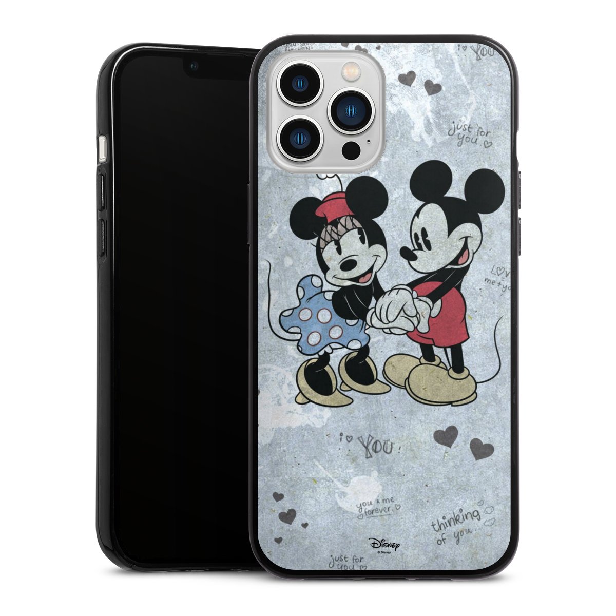 iPhone 13 Pro Max Handy Silikon Hülle Case schwarz Handyhülle Mickey & Minnie Mouse Vintage Disney