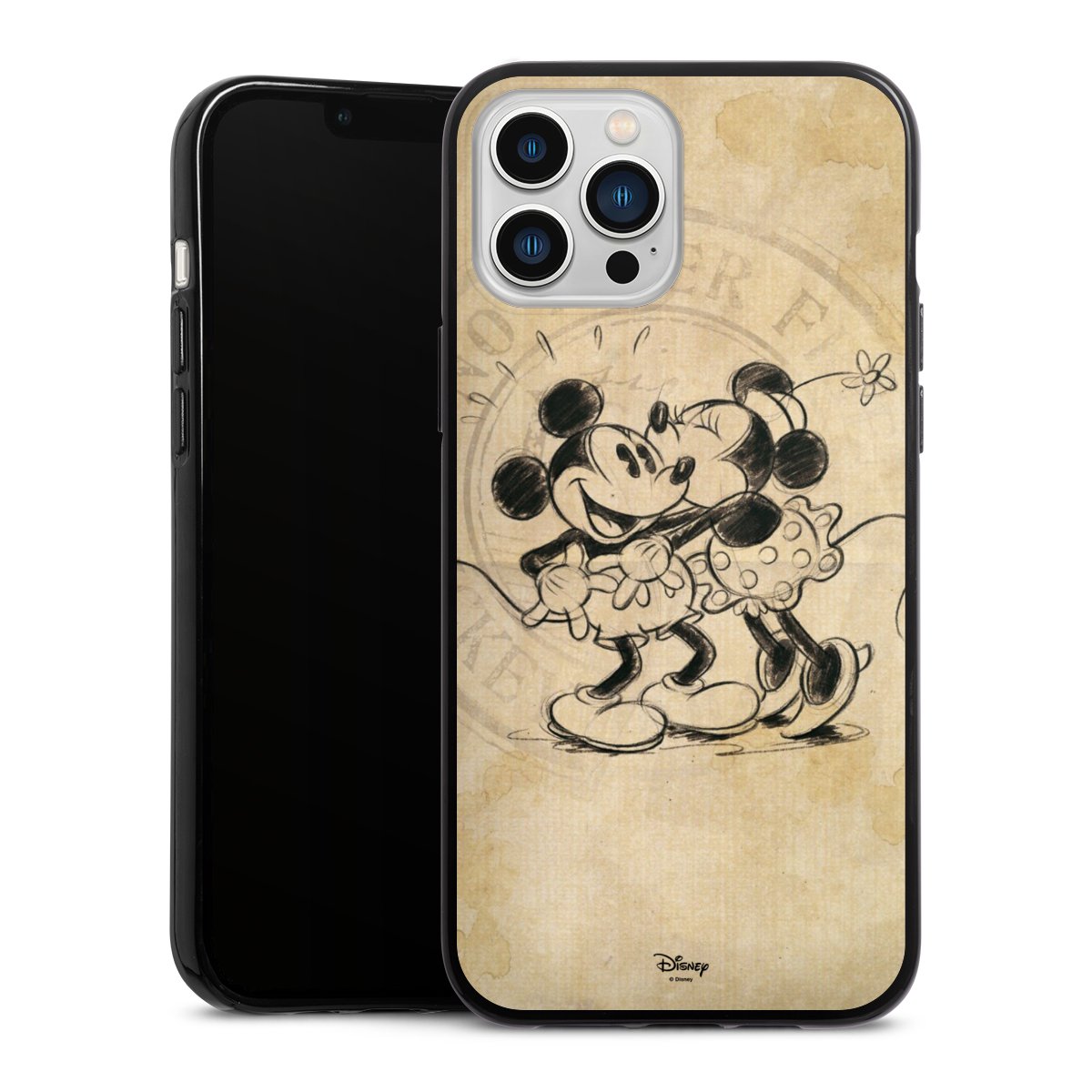 iPhone 13 Pro Max Handy Silikon Hülle Case schwarz Handyhülle Mickey Mouse Vintage Minnie Mouse