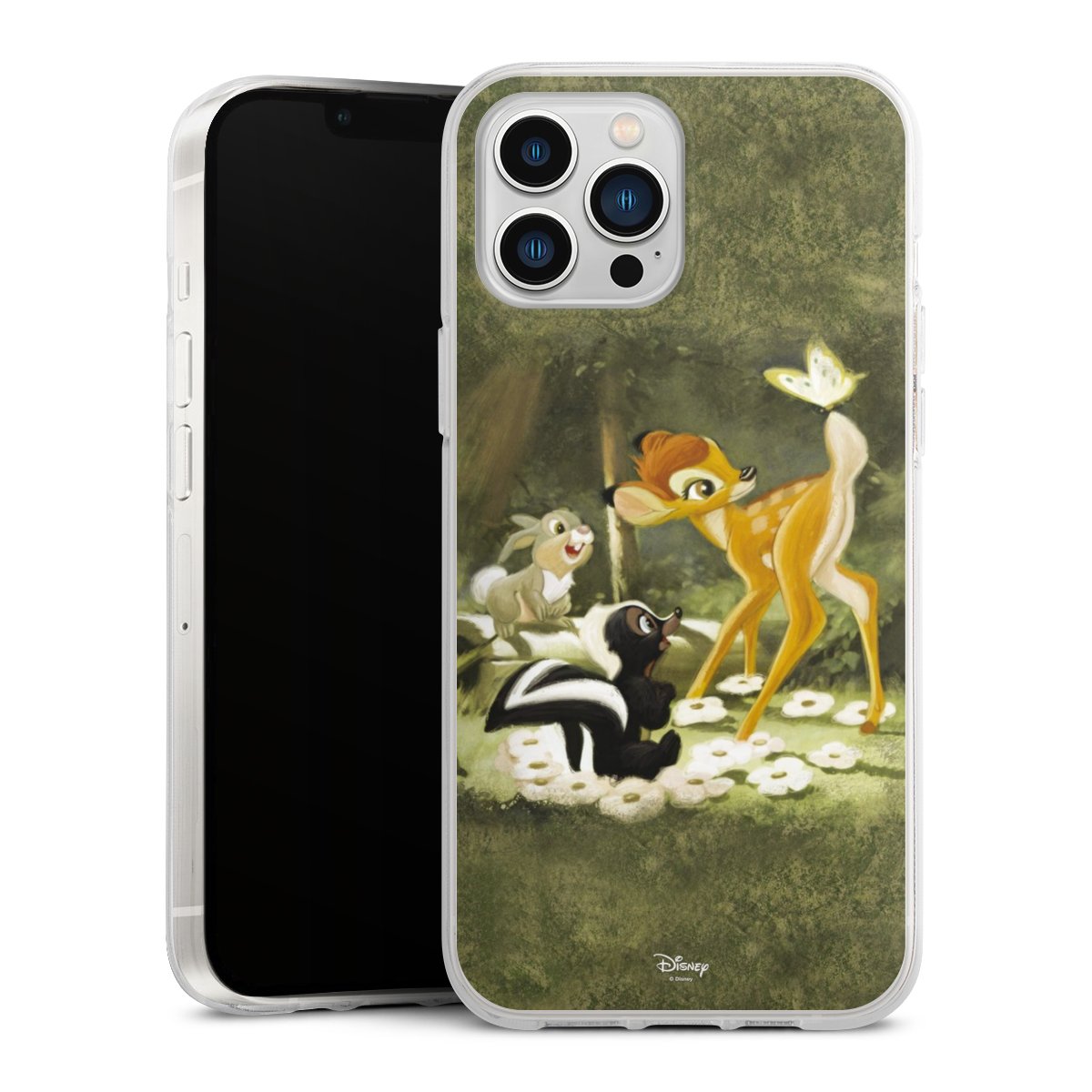 iPhone 13 Pro Max Handy Silikon Hülle Case transparent Handyhülle Disney Official Licensed Product Bambi Silikon Case