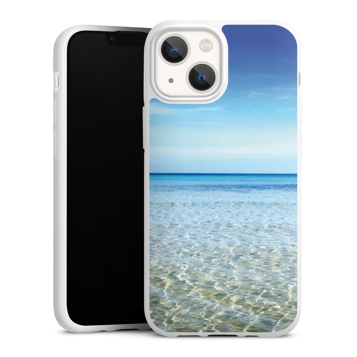 iPhone 13 Mini Handy Silikon Hülle Case weiß Handyhülle Urlaub Sky Ocean Silikon Case