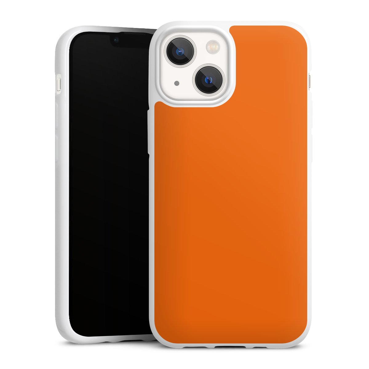 iPhone 13 Mini Handy Silikon Hülle Case weiß Handyhülle Orange Colour Unicoloured Silikon Case