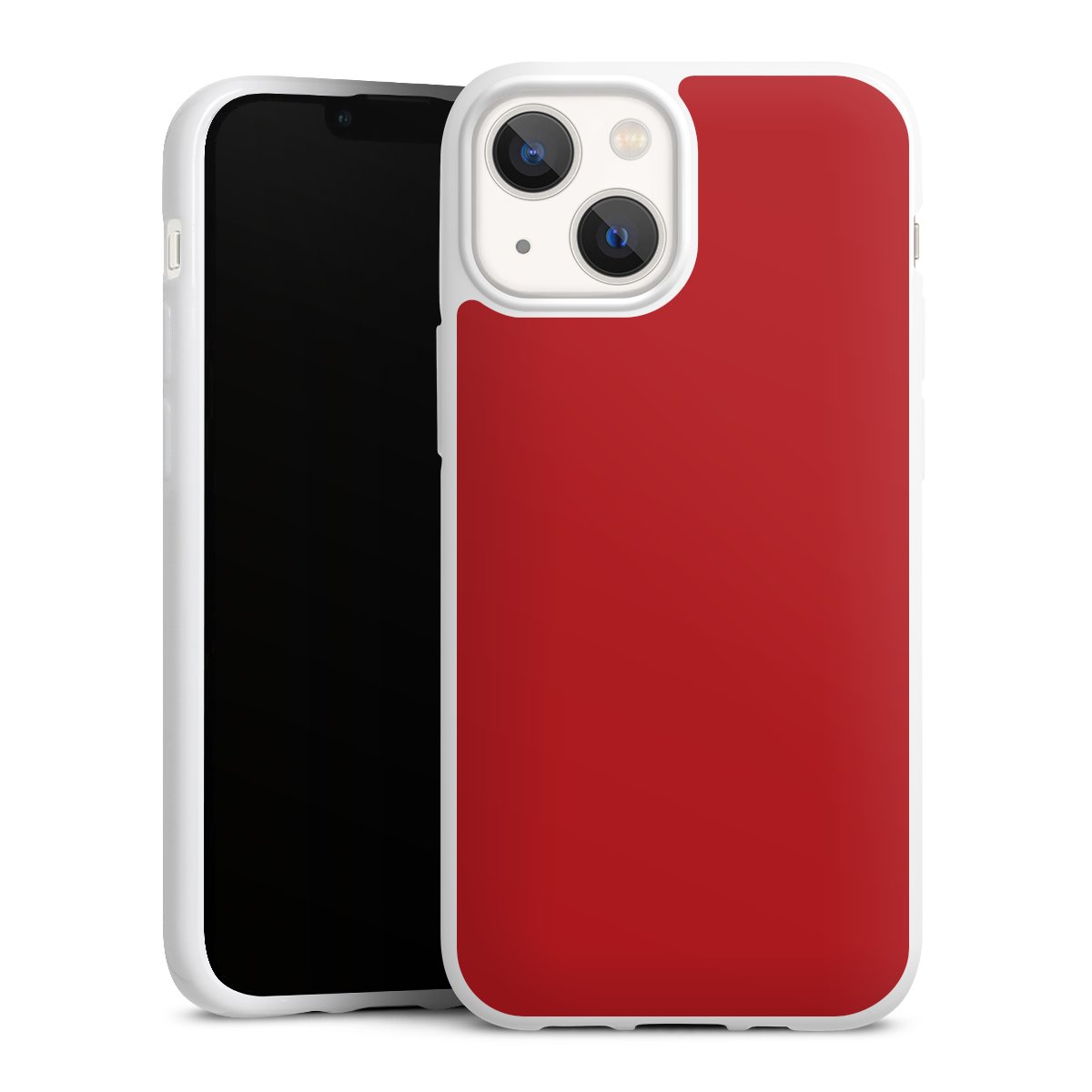 iPhone 13 Mini Handy Silikon Hülle Case weiß Handyhülle Colour Unicoloured Red Silikon Case