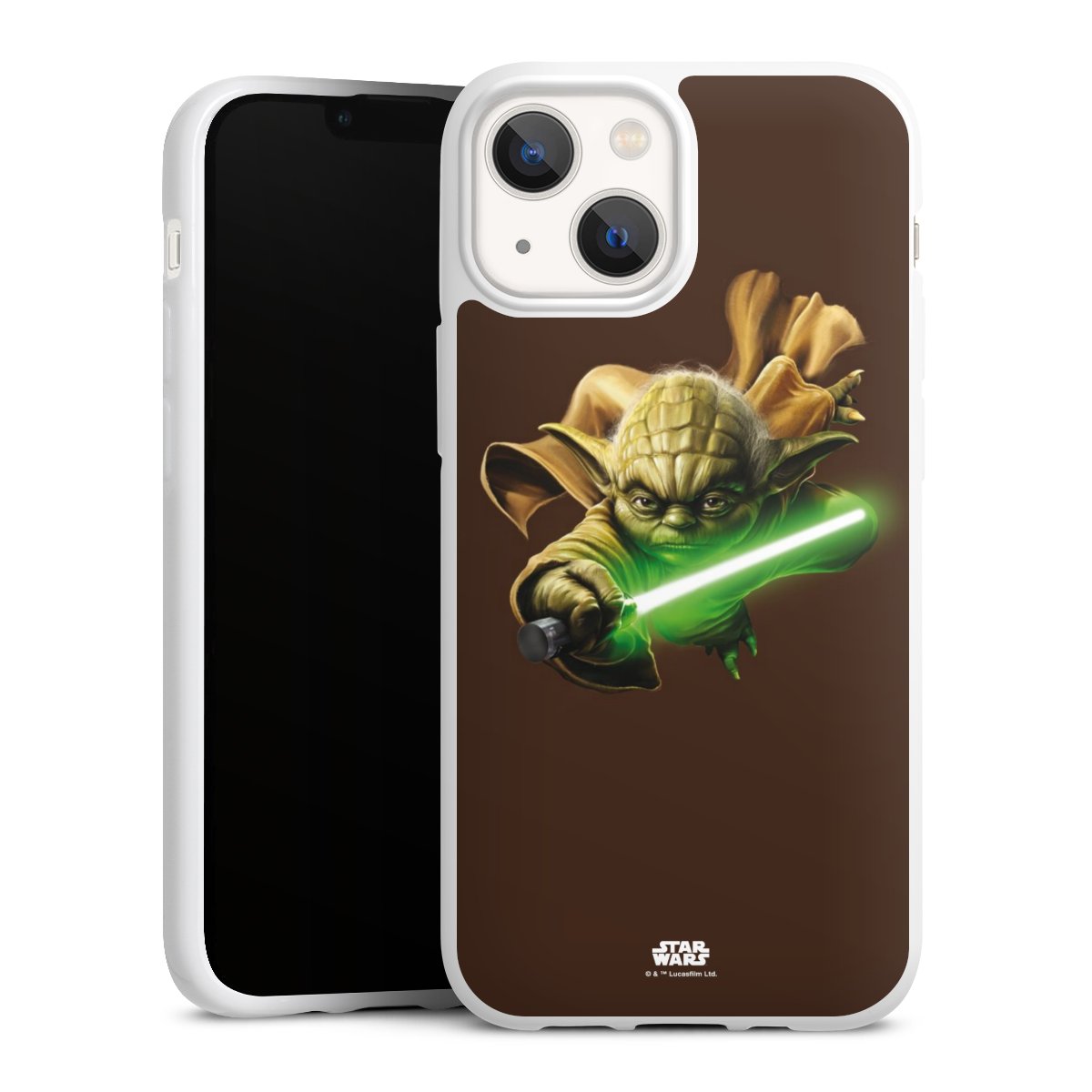 iPhone 13 Mini Handy Silikon Hülle Case weiß Handyhülle Yoda Merchandise Star Wars Silikon Case