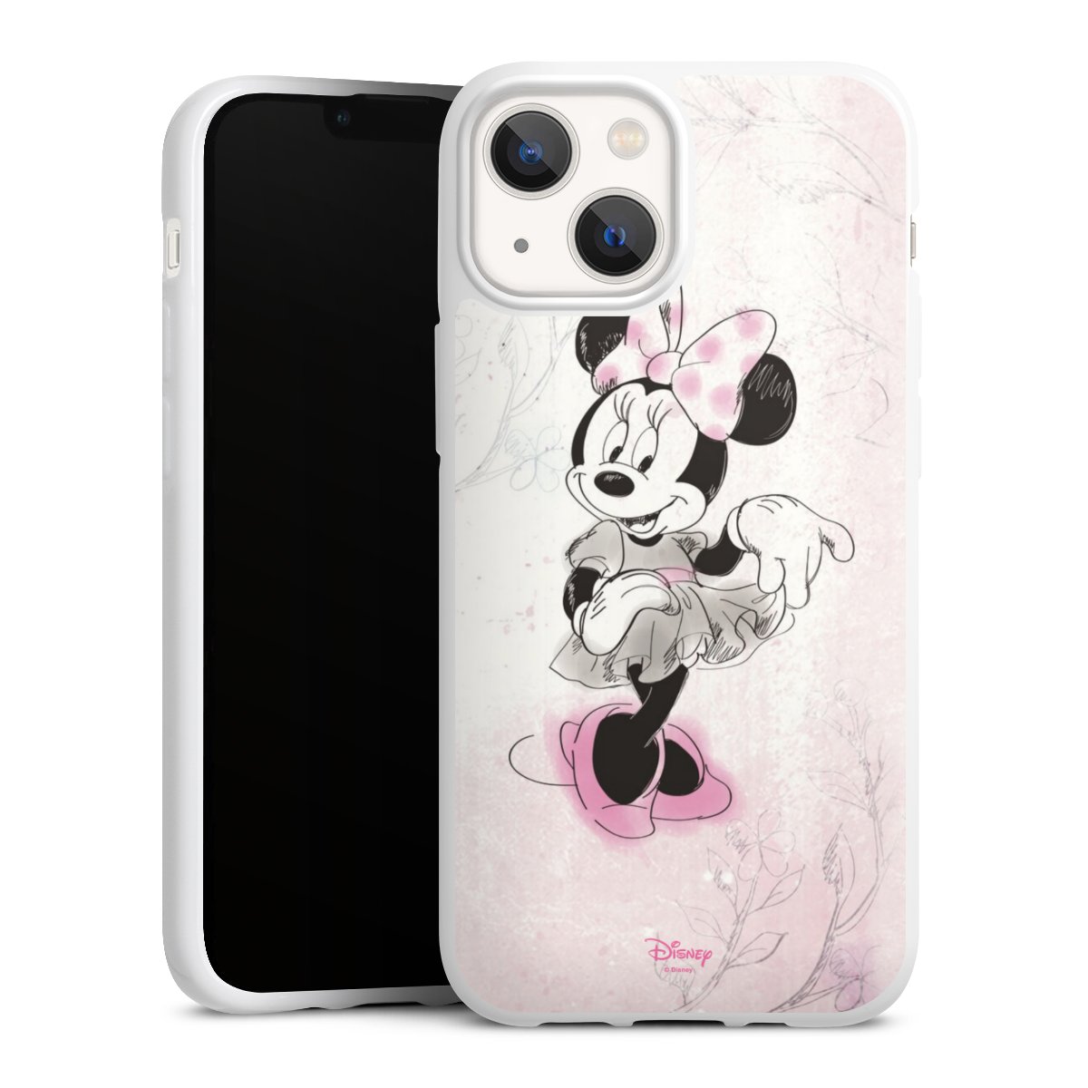 iPhone 13 Mini Handy Silikon Hülle Case weiß Handyhülle Disney Minnie Mouse Vintage Silikon Case