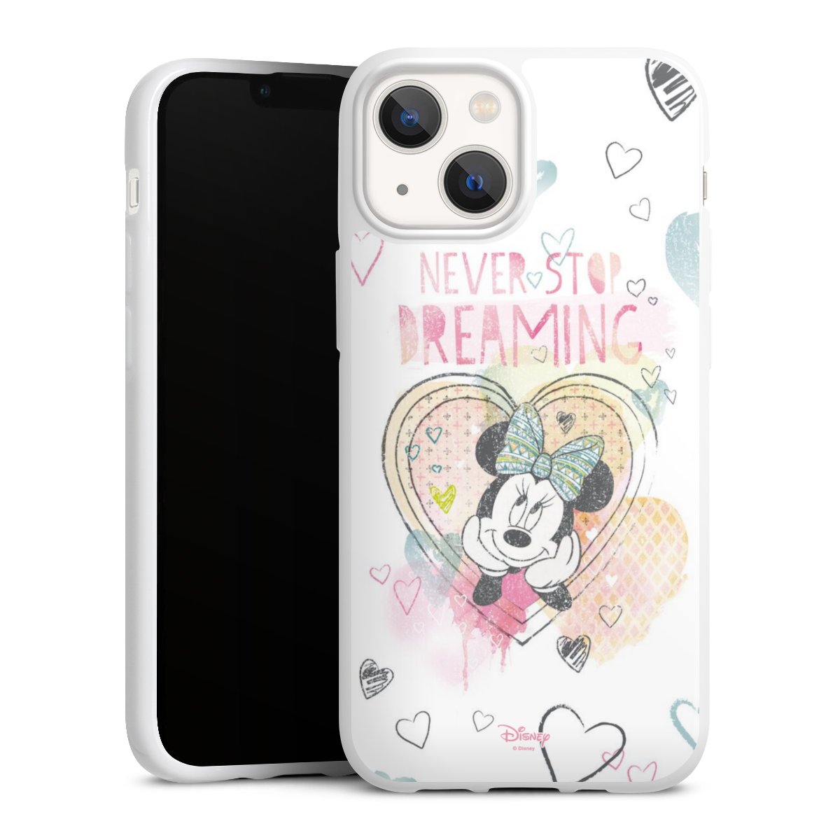 iPhone 13 Mini Handy Silikon Hülle Case weiß Handyhülle Disney Official Licensed Product Minnie Mouse Silikon Case