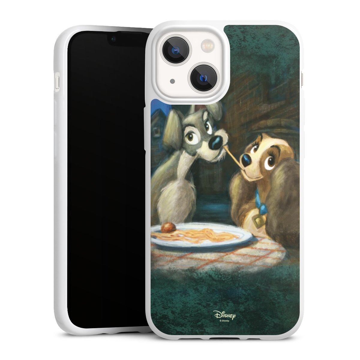 iPhone 13 Mini Handy Silikon Hülle Case weiß Handyhülle Lady And The Tramp Official Licensed Product Disney Silikon Case