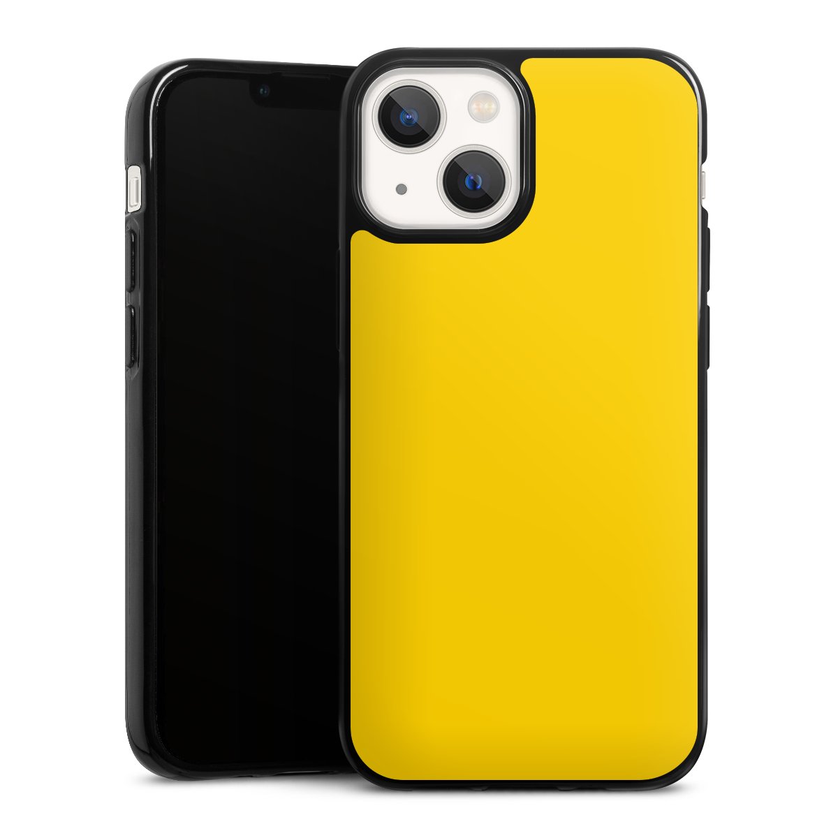 iPhone 13 Mini Handy Silikon Hülle Case schwarz Handyhülle Yellow Unicoloured Colour