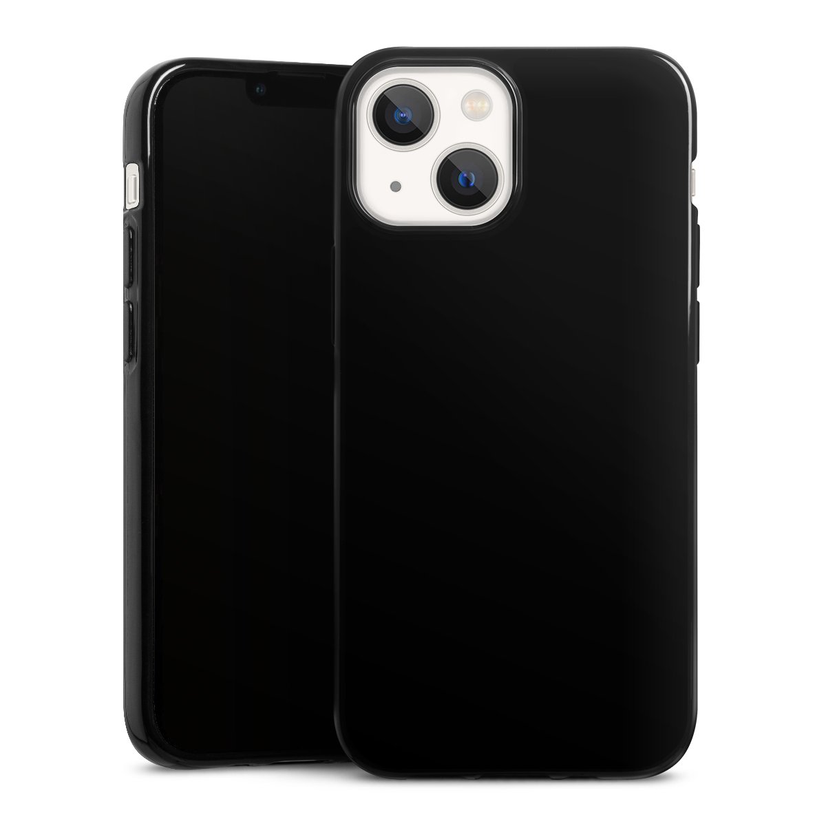 iPhone 13 Mini Handy Silikon Hülle Case schwarz Handyhülle Black Colour Unicoloured