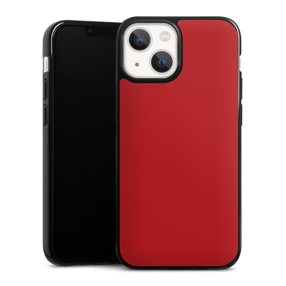 iPhone 13 Mini Handy Silikon Hülle Case schwarz Handyhülle Colour Unicoloured Red