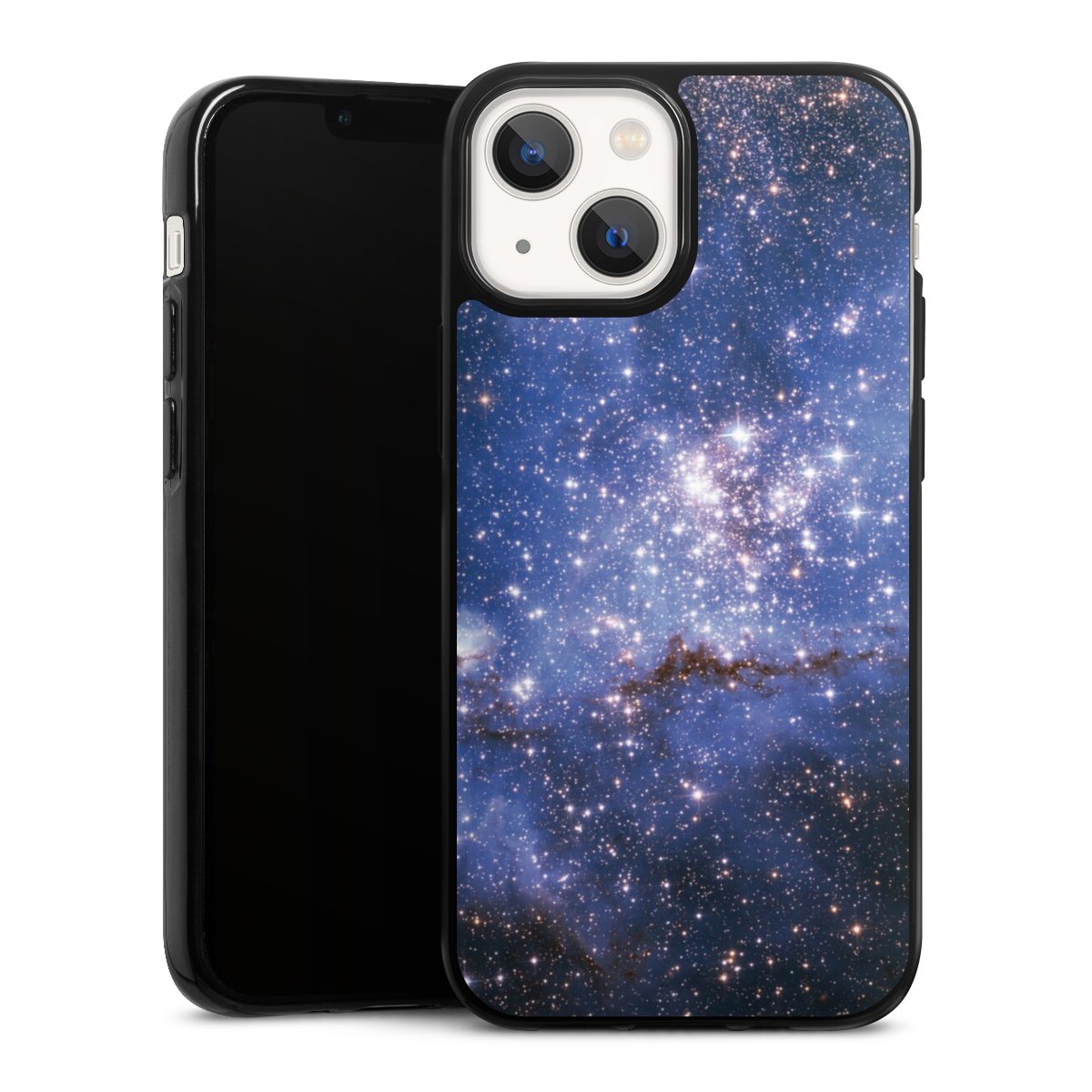 iPhone 13 Mini Handy Silikon Hülle Case schwarz Handyhülle Weltall Galaxy Weltraum