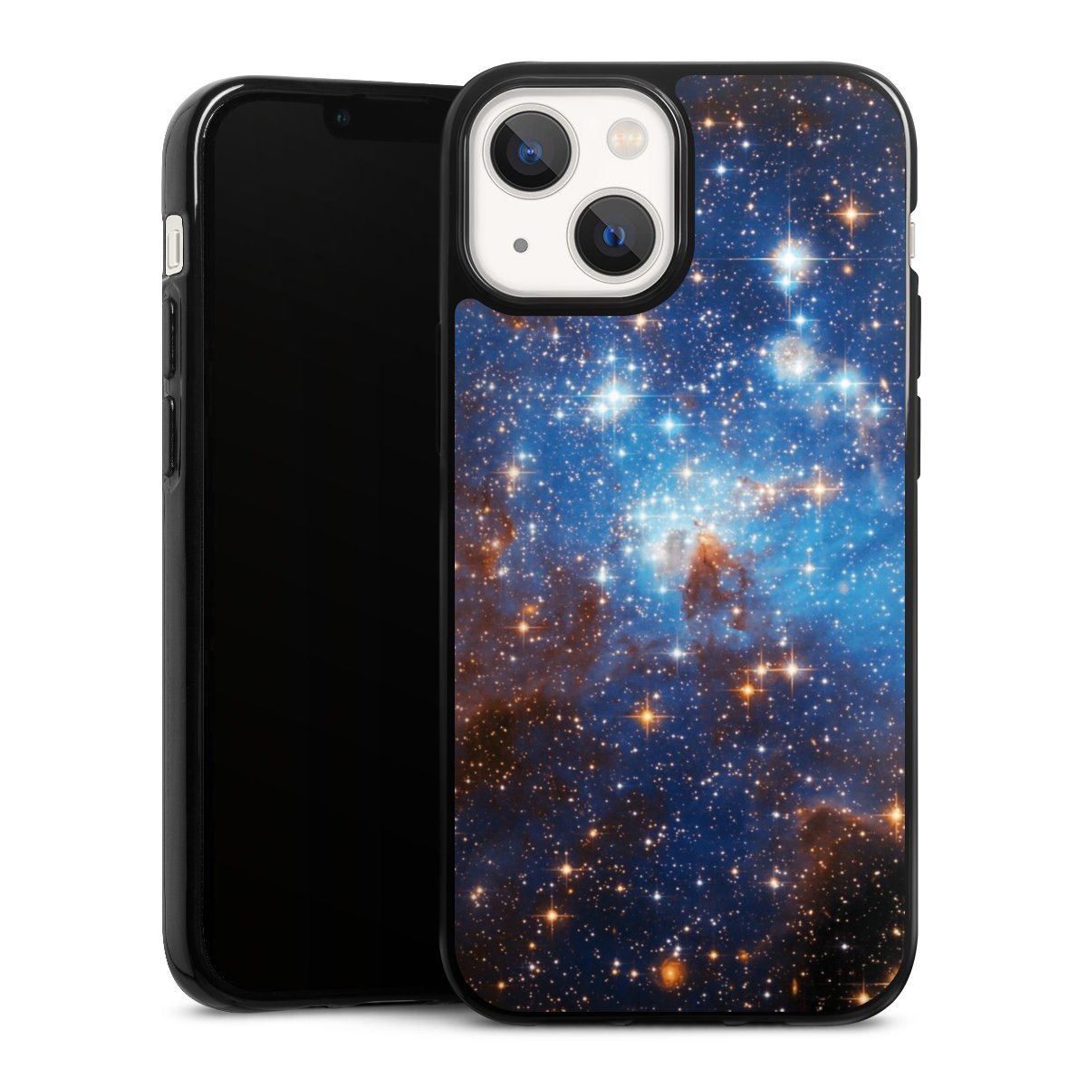 iPhone 13 Mini Handy Silikon Hülle Case schwarz Handyhülle Star Weltall Galaxy