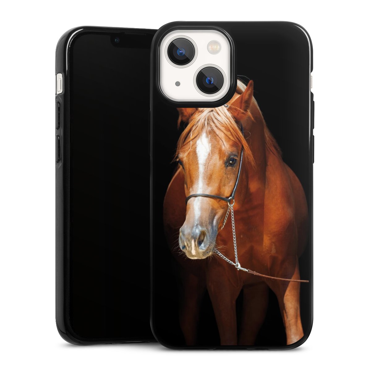 iPhone 13 Mini Handy Silikon Hülle Case schwarz Handyhülle Mare Horse Hobby