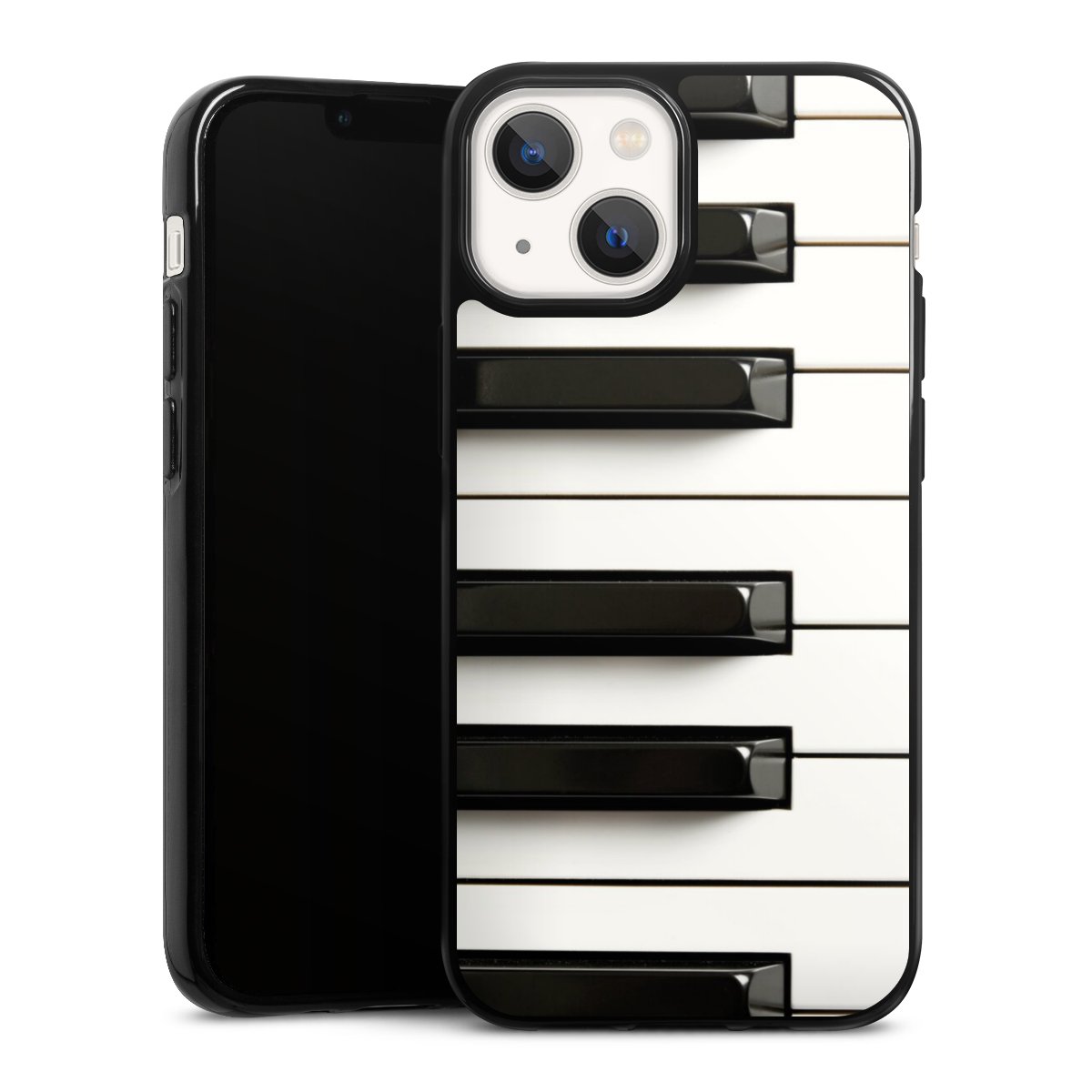 iPhone 13 Mini Handy Silikon Hülle Case schwarz Handyhülle Klavier Piano Music