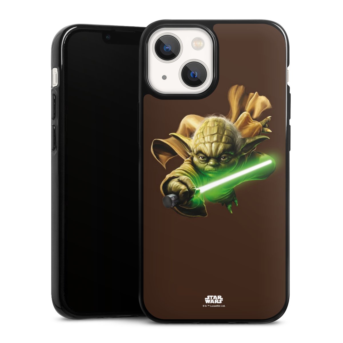 iPhone 13 Mini Handy Silikon Hülle Case schwarz Handyhülle Yoda Merchandise Star Wars