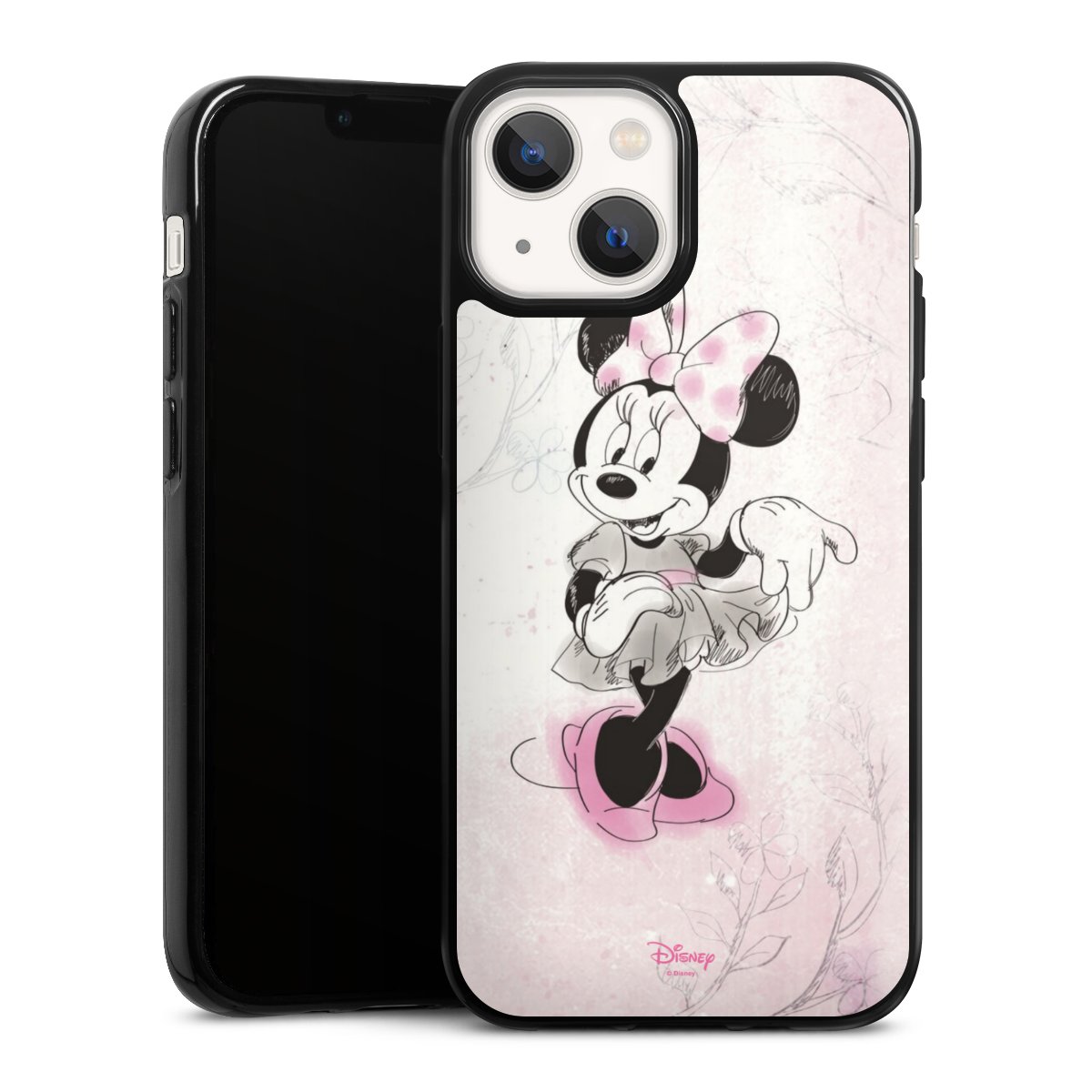 iPhone 13 Mini Handy Silikon Hülle Case schwarz Handyhülle Disney Minnie Mouse Vintage