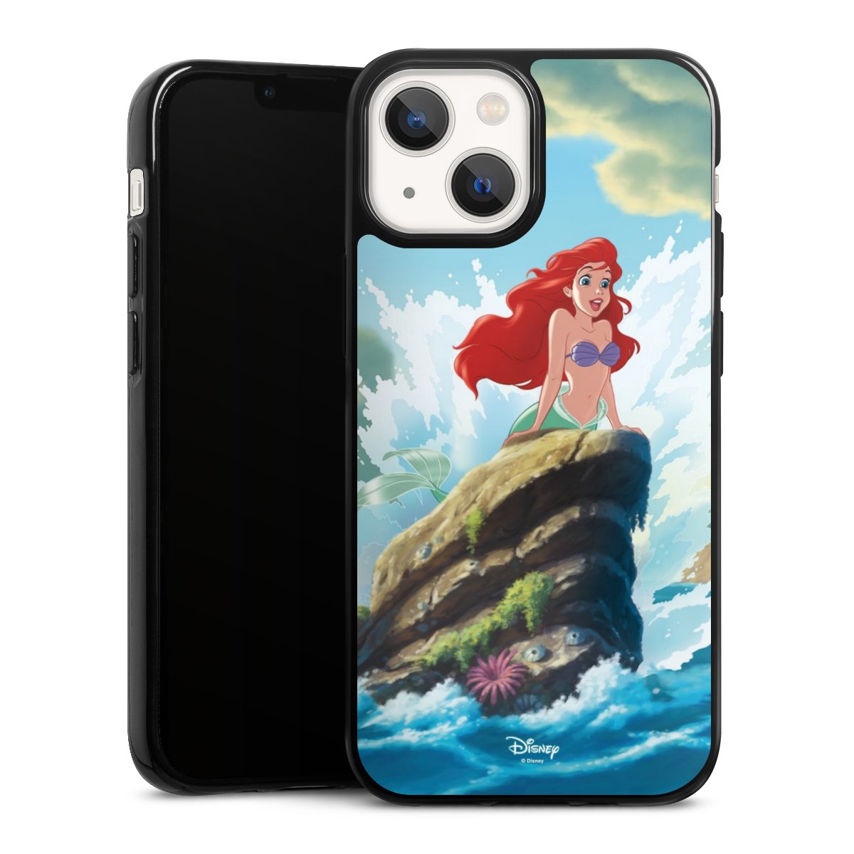 iPhone 13 Mini Handy Silikon Hülle Case schwarz Handyhülle Mermaid Arielle Die Meerjungfrau Official Licensed Product