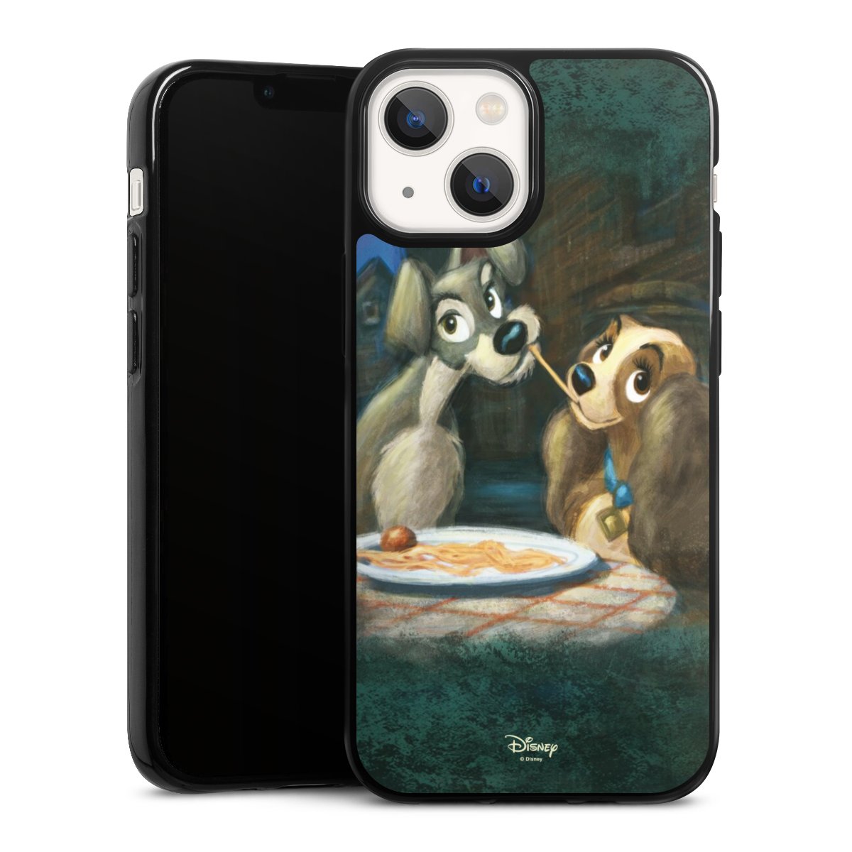 iPhone 13 Mini Handy Silikon Hülle Case schwarz Handyhülle Lady And The Tramp Official Licensed Product Disney