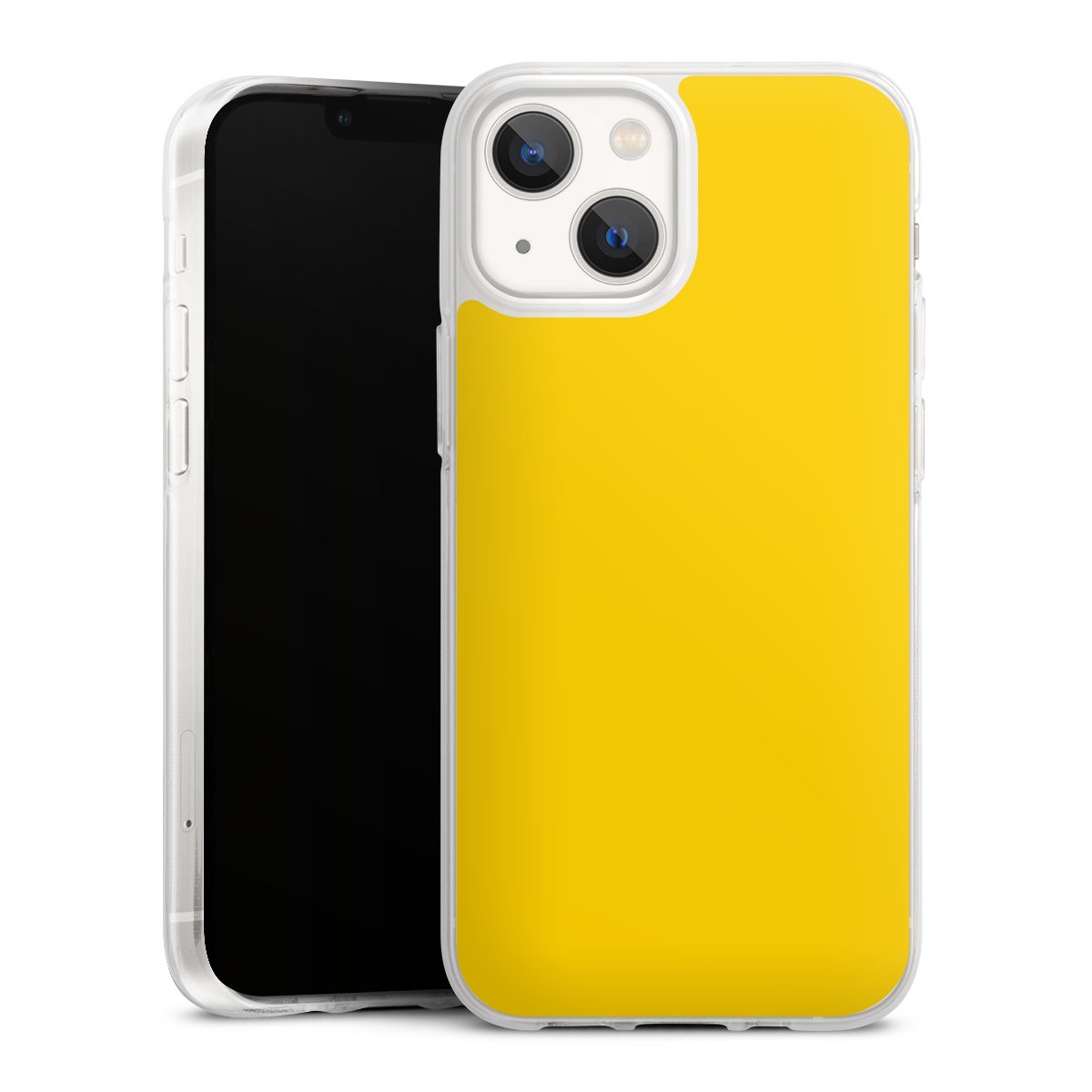 iPhone 13 Mini Handy Silikon Hülle Case transparent Handyhülle Yellow Unicoloured Colour Silikon Case