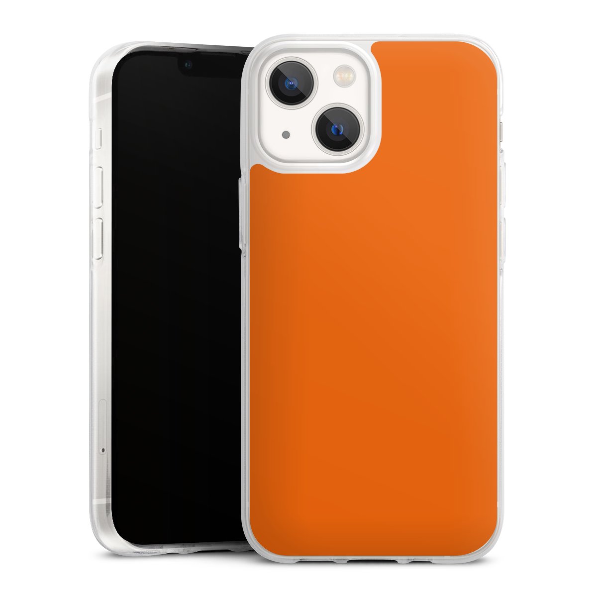 iPhone 13 Mini Handy Silikon Hülle Case transparent Handyhülle Orange Colour Unicoloured Silikon Case