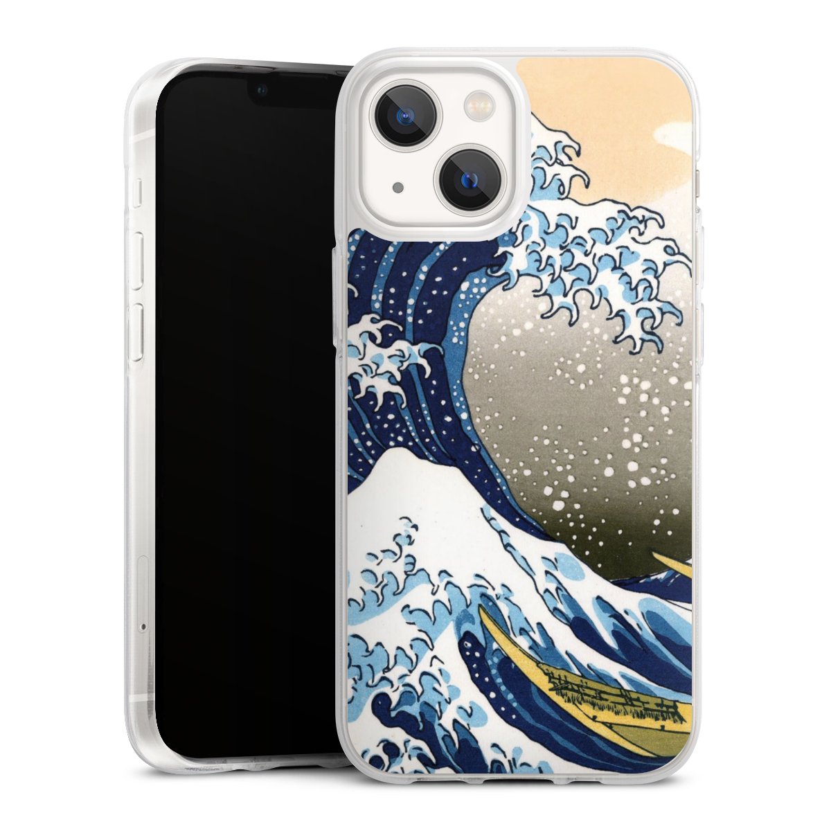 iPhone 13 Mini Handy Silikon Hülle Case transparent Handyhülle Kunst Katsushika Hokusai Die Große Welle Vor Kanagawa Silikon Case