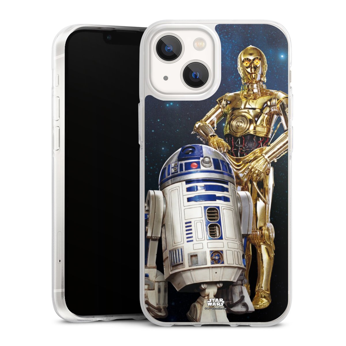 iPhone 13 Mini Handy Silikon Hülle Case transparent Handyhülle Weltall Star Wars R2d2 Silikon Case