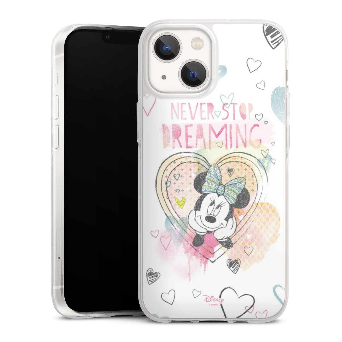 iPhone 13 Mini Handy Silikon Hülle Case transparent Handyhülle Disney Official Licensed Product Minnie Mouse Silikon Case