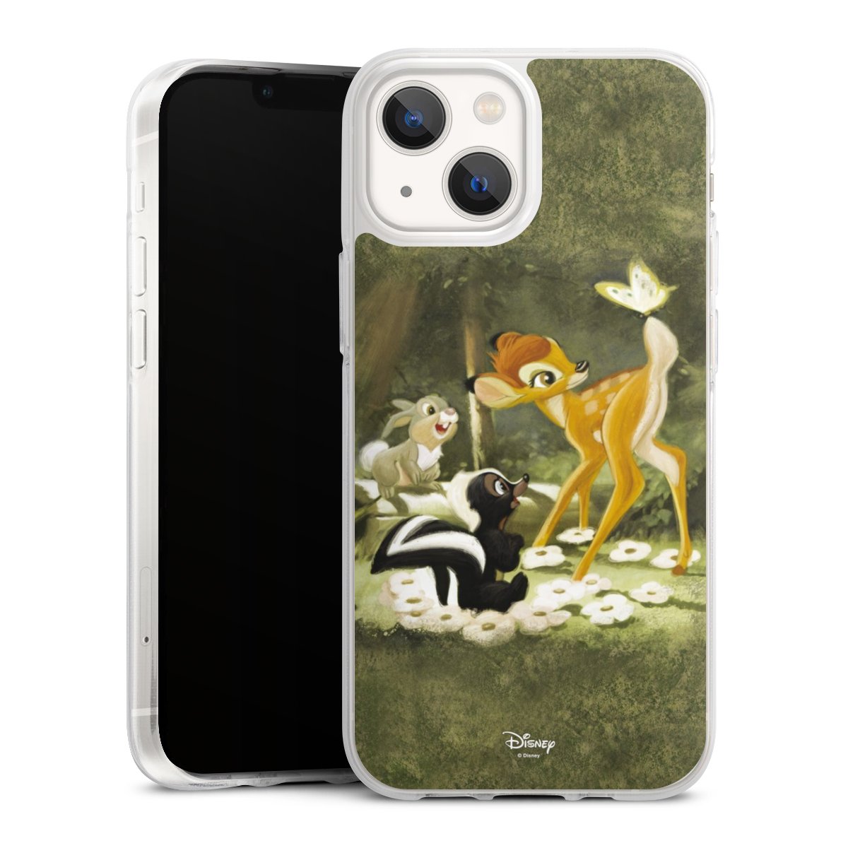 iPhone 13 Mini Handy Silikon Hülle Case transparent Handyhülle Disney Official Licensed Product Bambi Silikon Case