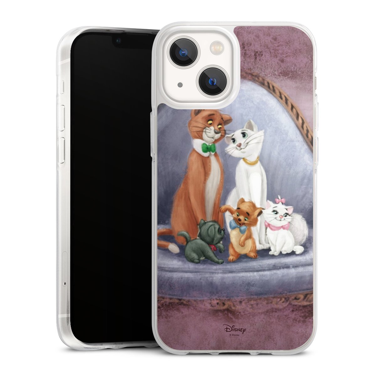 iPhone 13 Mini Handy Silikon Hülle Case transparent Handyhülle Official Licensed Product Disney Aristocats Silikon Case