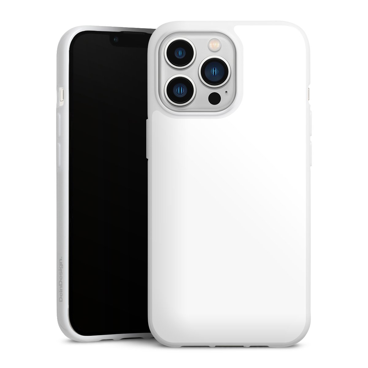 iPhone 13 Pro Handy Silikon Hülle Case weiß Handyhülle Unicoloured Colour White Silikon Case