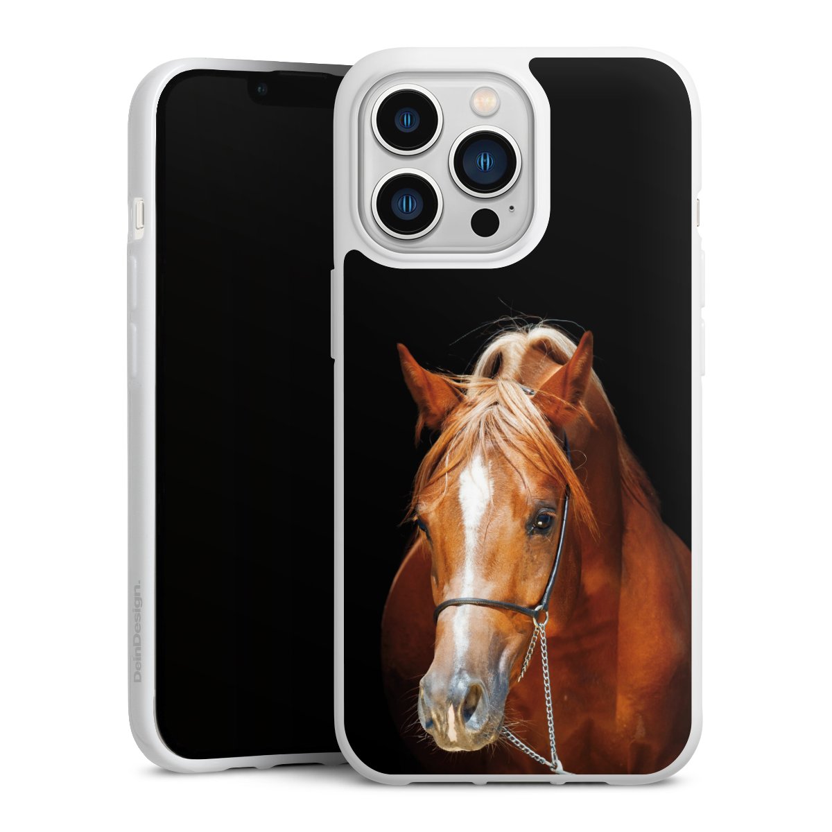 iPhone 13 Pro Handy Silikon Hülle Case weiß Handyhülle Mare Horse Hobby Silikon Case