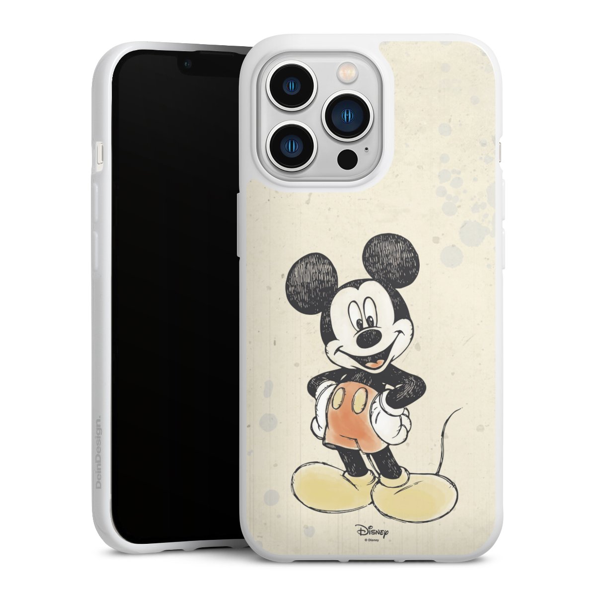 iPhone 13 Pro Handy Silikon Hülle Case weiß Handyhülle Water Colour Mickey & Minnie Mouse Official Licensed Product Silikon Case